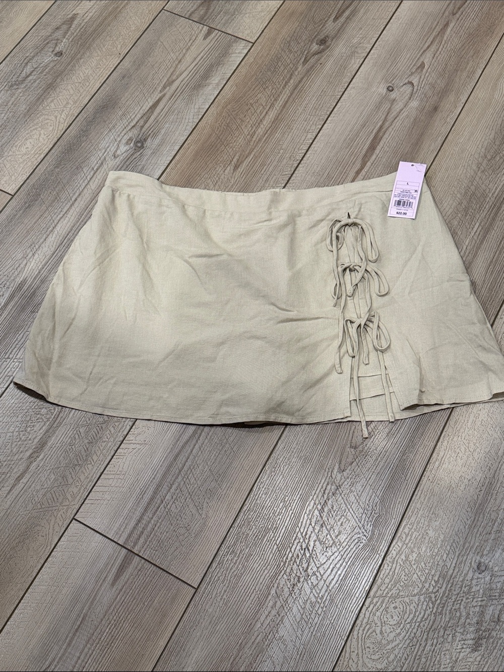 wild fable Beige Lace-Up Mini Skirt